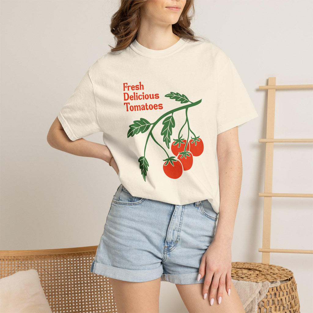 Fresh Delicious Tomatoes Tomato Vine Red Green Produce Tee Fdt (1)