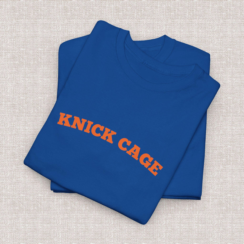 Knick Cage Tee Basketball Pun Ny Basketball Team Hoops Blue Orange Game Day Sports Fan (1)