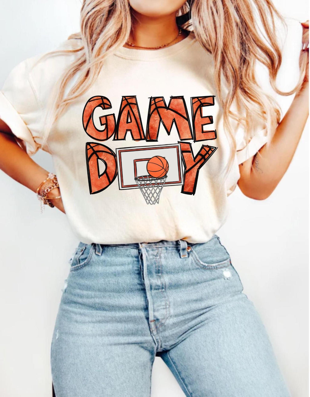 Basketball Game Day Comfort Colors Basketball Sports Mom Fan Tee (1)
