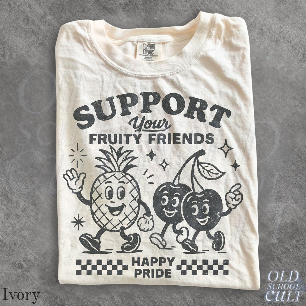Fruity Friends Lgbtqia Pride Gay Rights Pride Rainbow Pride Parade Lgbtq Support Lesbian Comfort Colors (1)