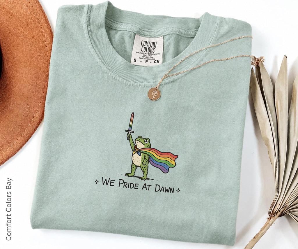 Pride Ride Dawn Frog Flag Comfort Colors Unisex T-shirt, Sweatshirt, Hoodie (1)