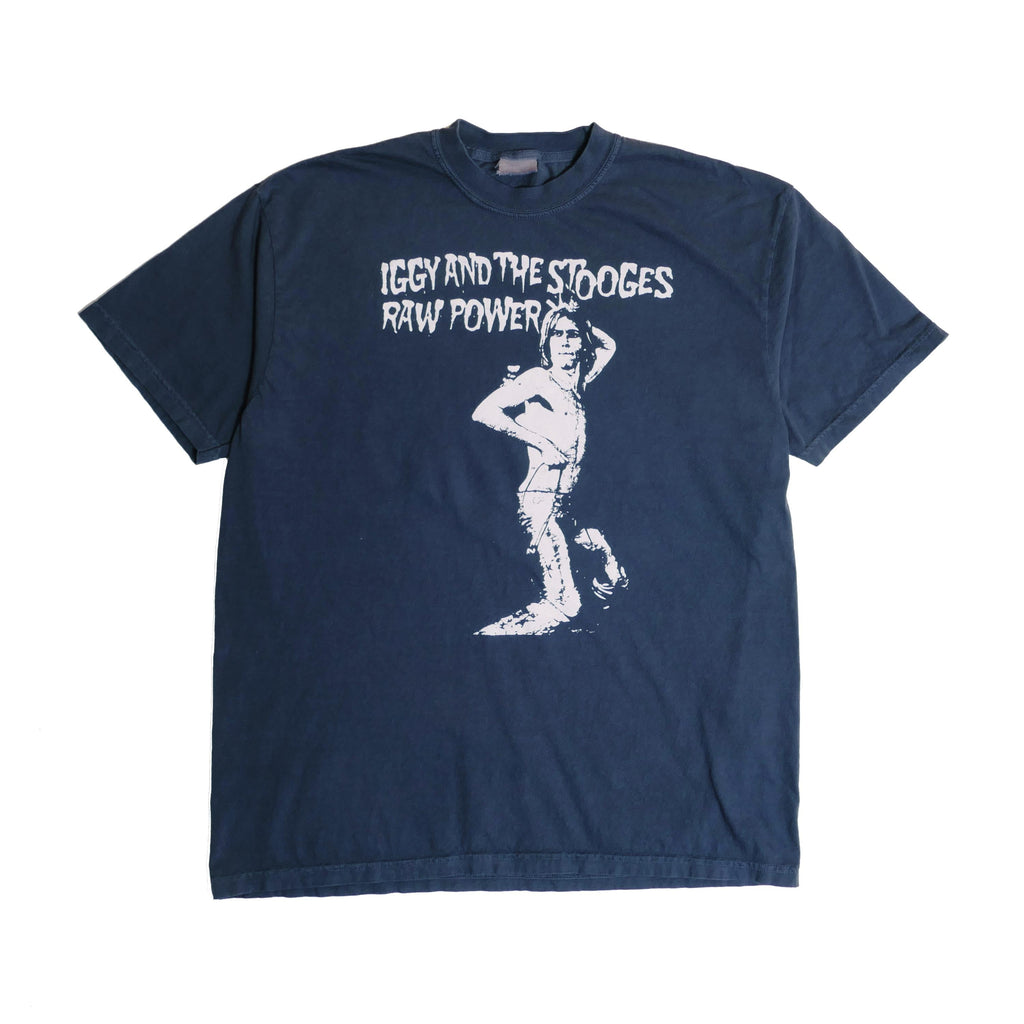 Iggy Pop Stooges Tee Raw Power Punk Band Proto Garage Psychedelic Post Punk Alternative Rock Indie Boxy Fit Faded Navy Xl (1)