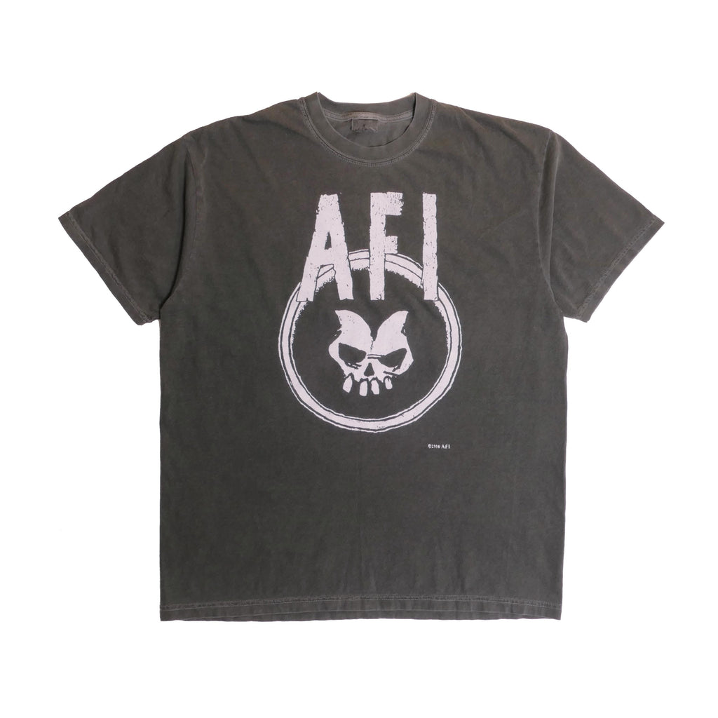 Afi Hate Punk Rock Band Tee Fire Inside Girl'S Grey American Alternative Dark Goth Skull Boxy Ultra Faded Glam Punk Xl (1)
