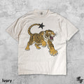 Vintage Tiger Retro Tattoo Roaring Big Cat Star Tail Tee Wild Animal Lover Grunge Streetwear (1)