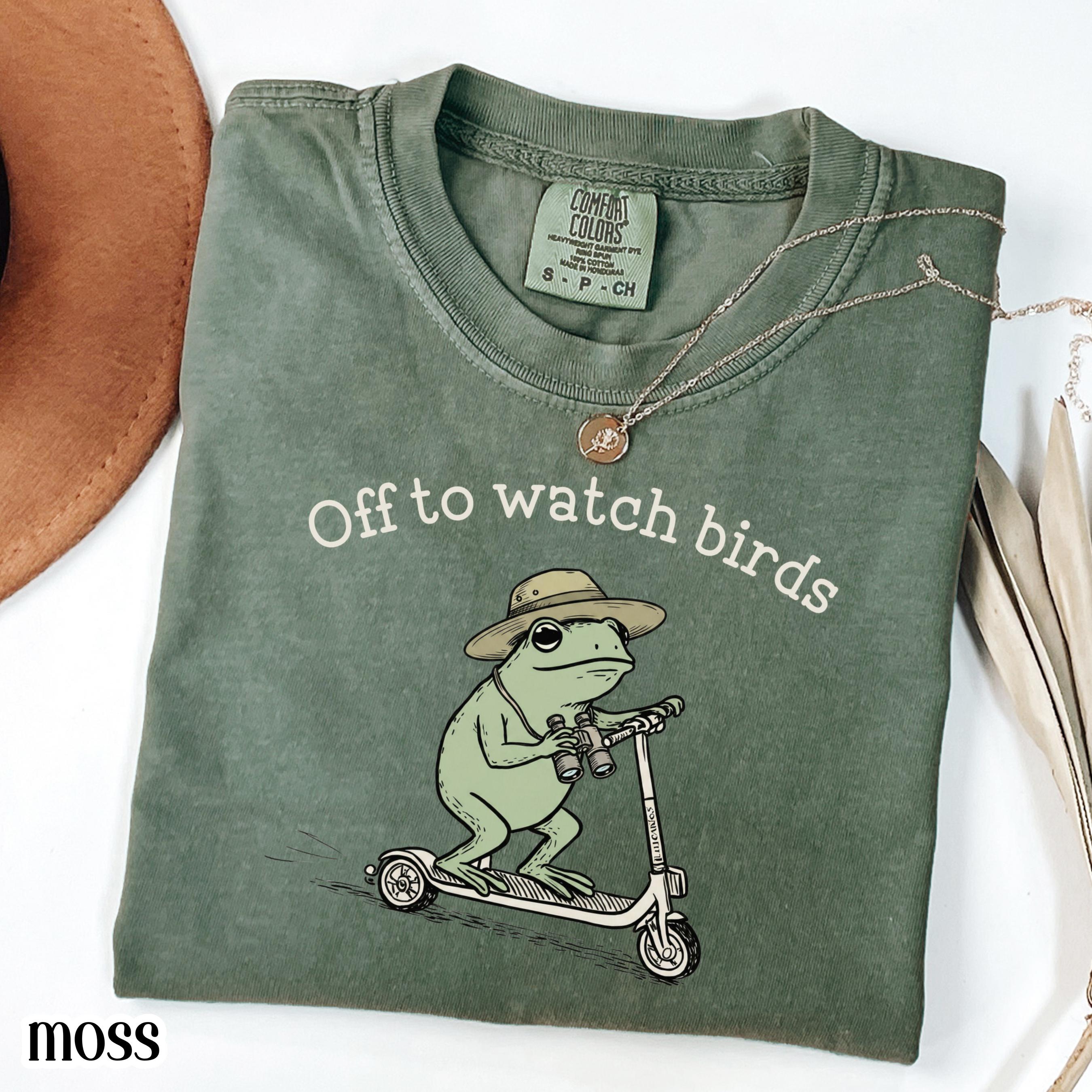 Comfort Colors Birdwatching Frog Off Watch Birds Nature Bird Enthusiast Tee Nature Lover Birding Bird Watcher (1)