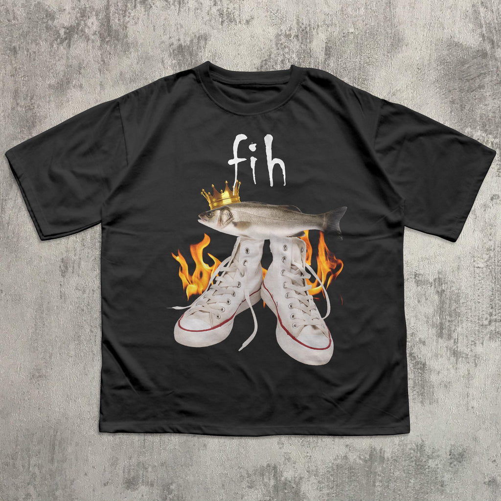 Fih Meme Fish Unhinged Clothes Ironic Tees Stupid Weird Tee Brainro Silly Cringy (1)