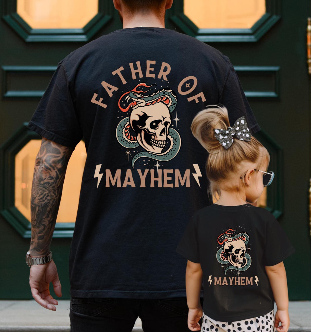 Father Mayhem Dad Matching Dad Dad Girl Father Son Father Daughter Expectant Father Dad Tee-Shirt (1)