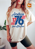1776 America Land Free Usa Patriotic 4th July Retro Independence Day Retro Usa Tee (1)
