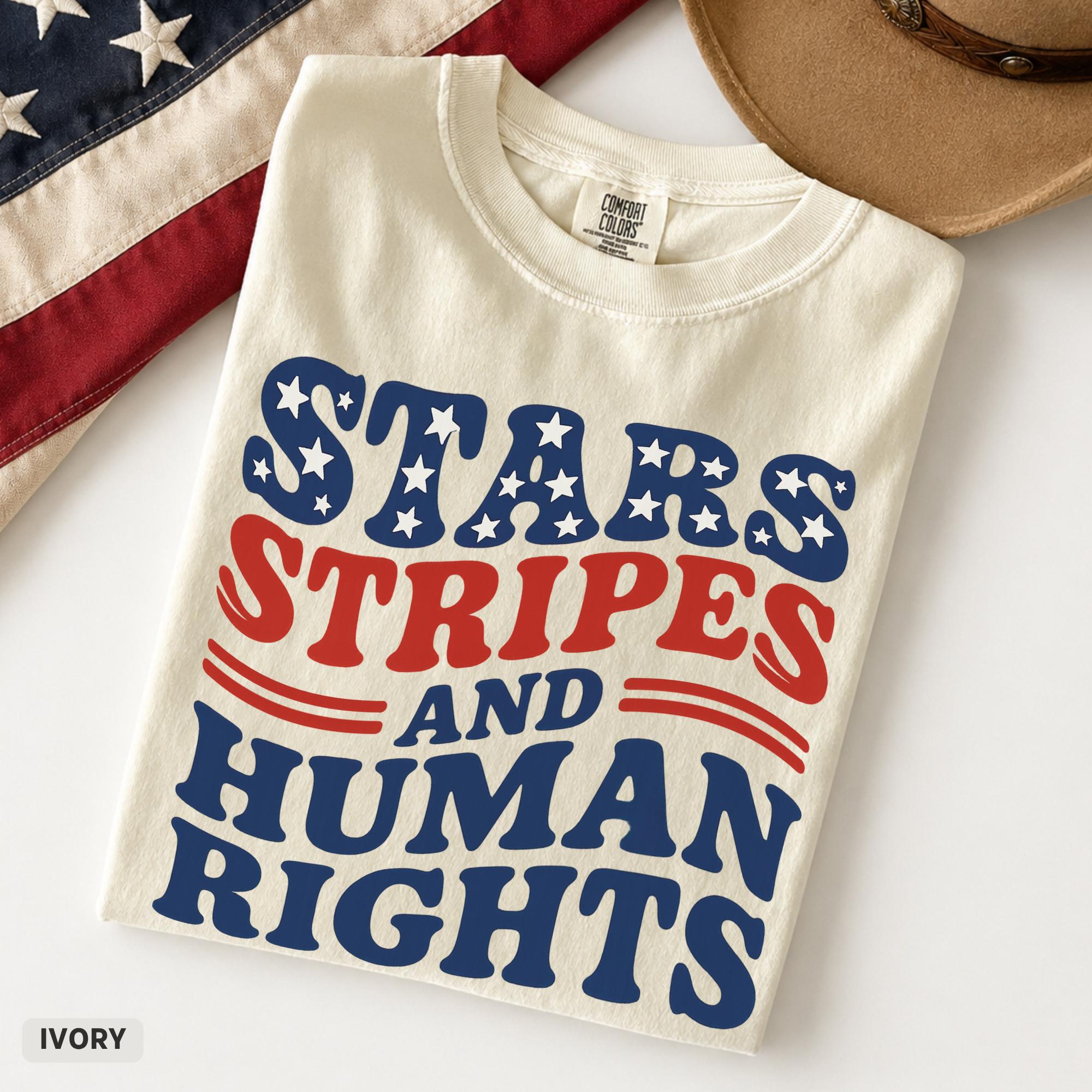 Stars Stripes Human Rights Comfort Colors Retro 4th July Liberal Feminist American Patriotic (1)