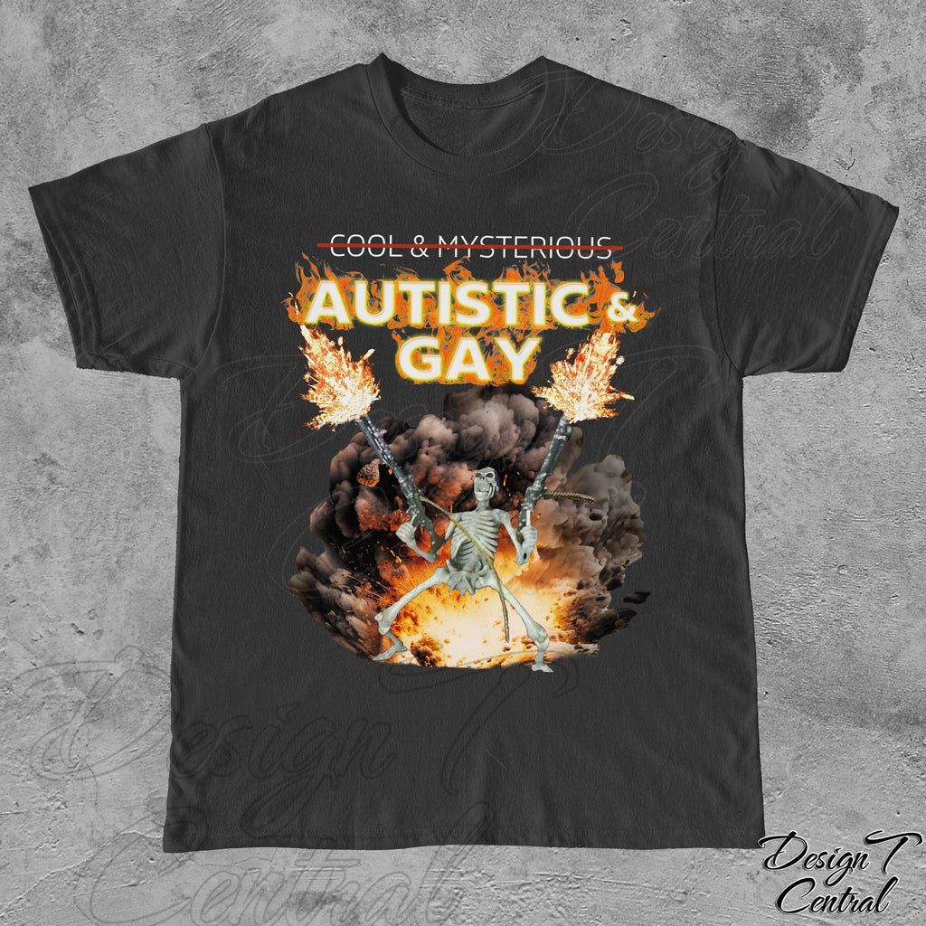 Autistic Gay Skeleton Explosion Unisex T-shirt, Sweatshirt, Hoodie (1)