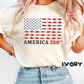 America 250th Fishing Flag Comfort Colors Usa 250 Years Fishing Tee Patriotic Fisherman 4th July Angler (1)