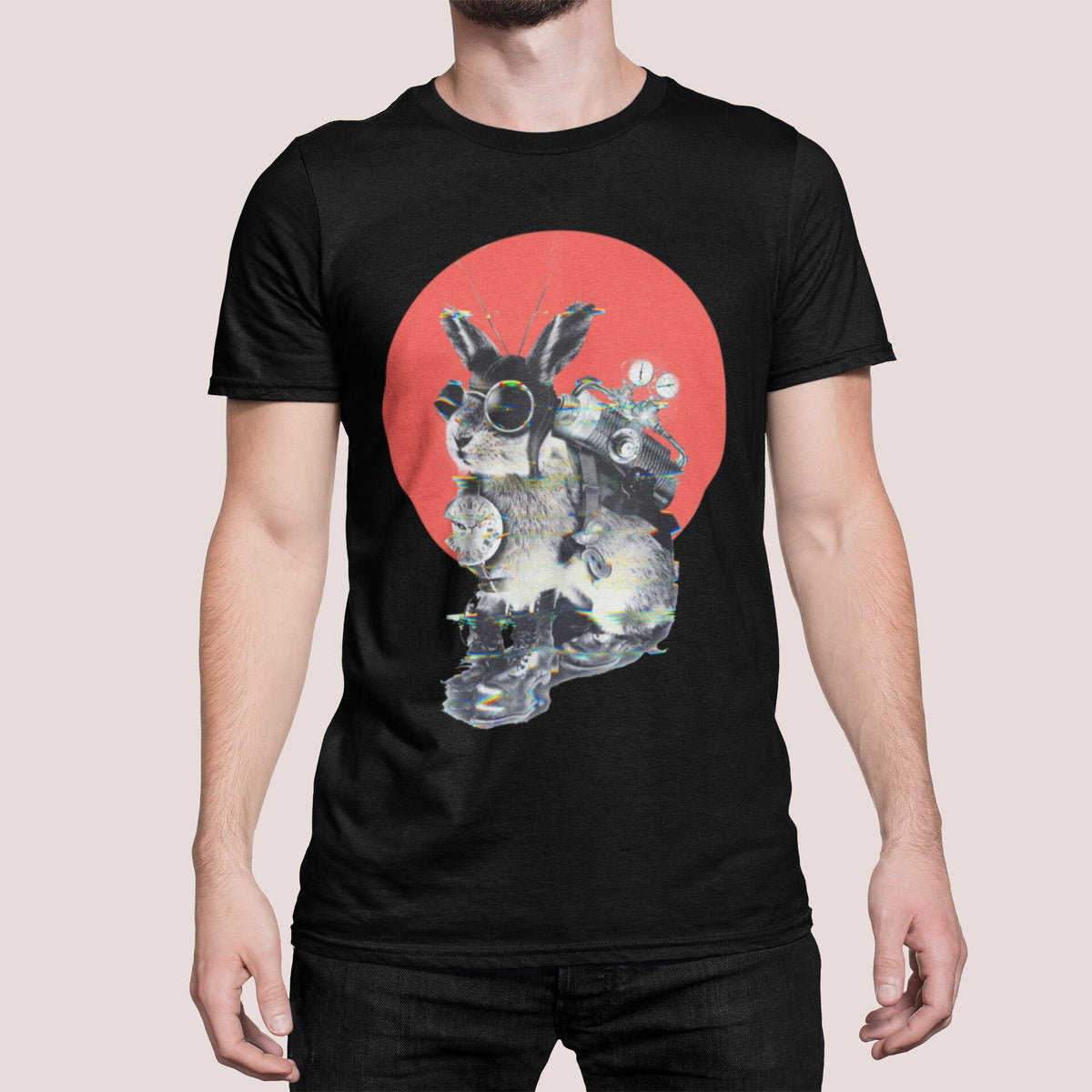 Steampunk Bunny Art Time Traveler Animal Unisex T-shirt, Sweatshirt, Hoodie (1)