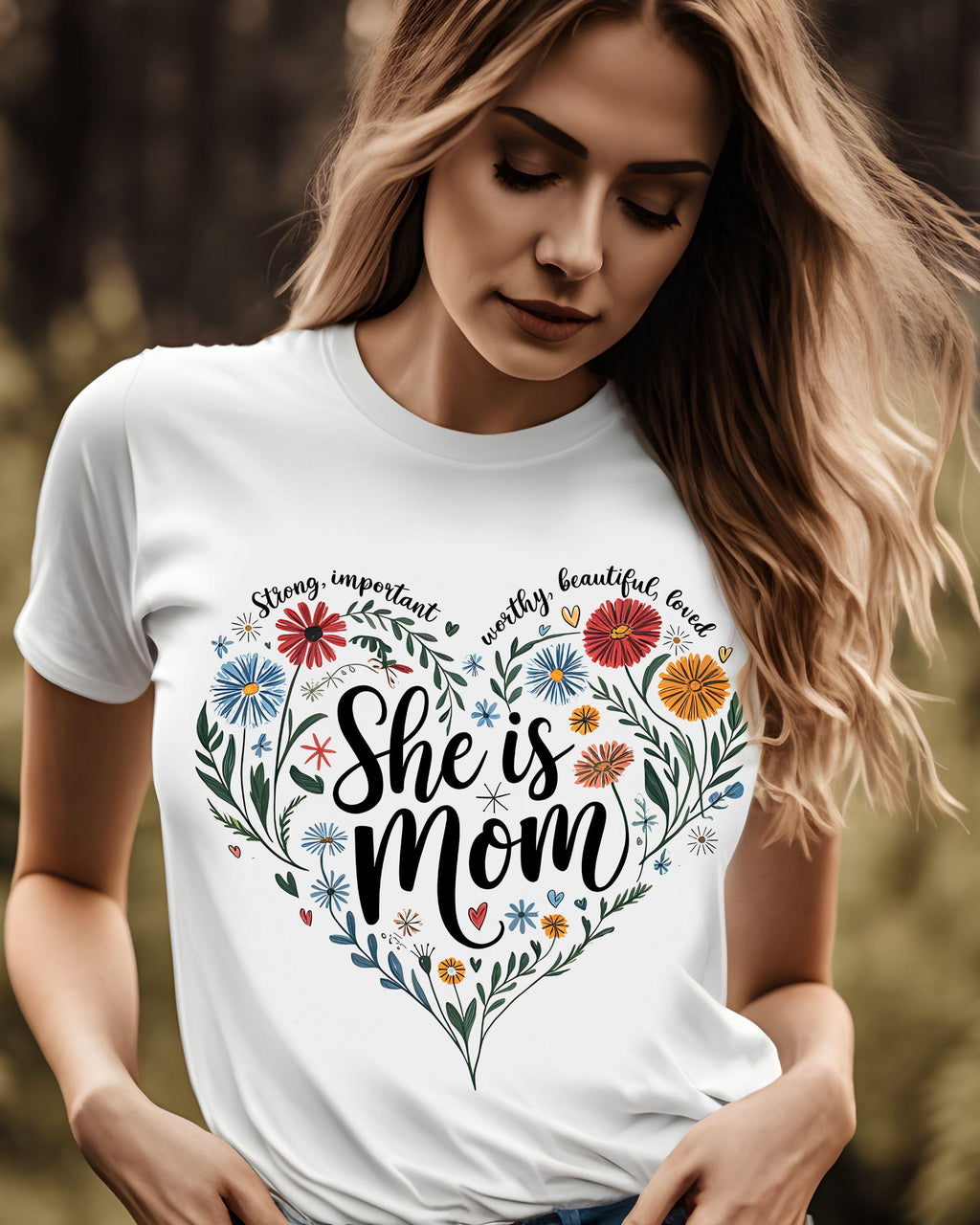 Mom Heart Floral Mother'S Day Tee Colors Unisex T-shirt, Sweatshirt, Hoodie (1)