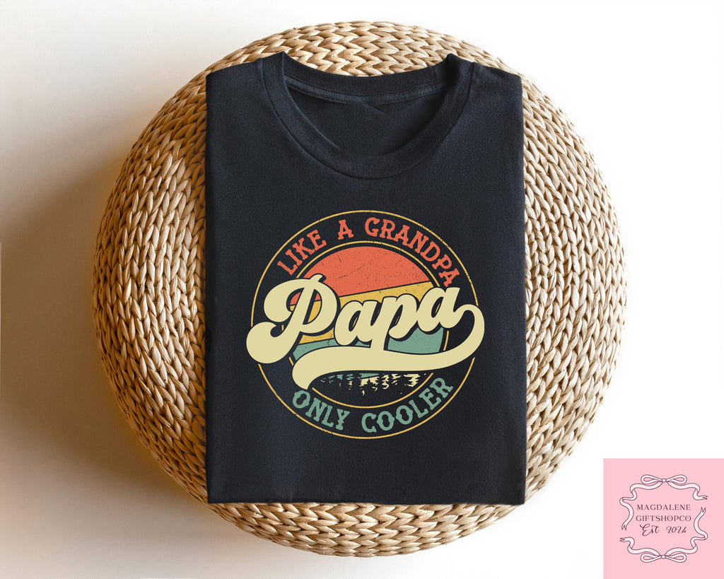 Retro Comfort Papa Father'S Day Papa Like Grandpa Only Cooler Father'S Day Grandpa Tee (1)