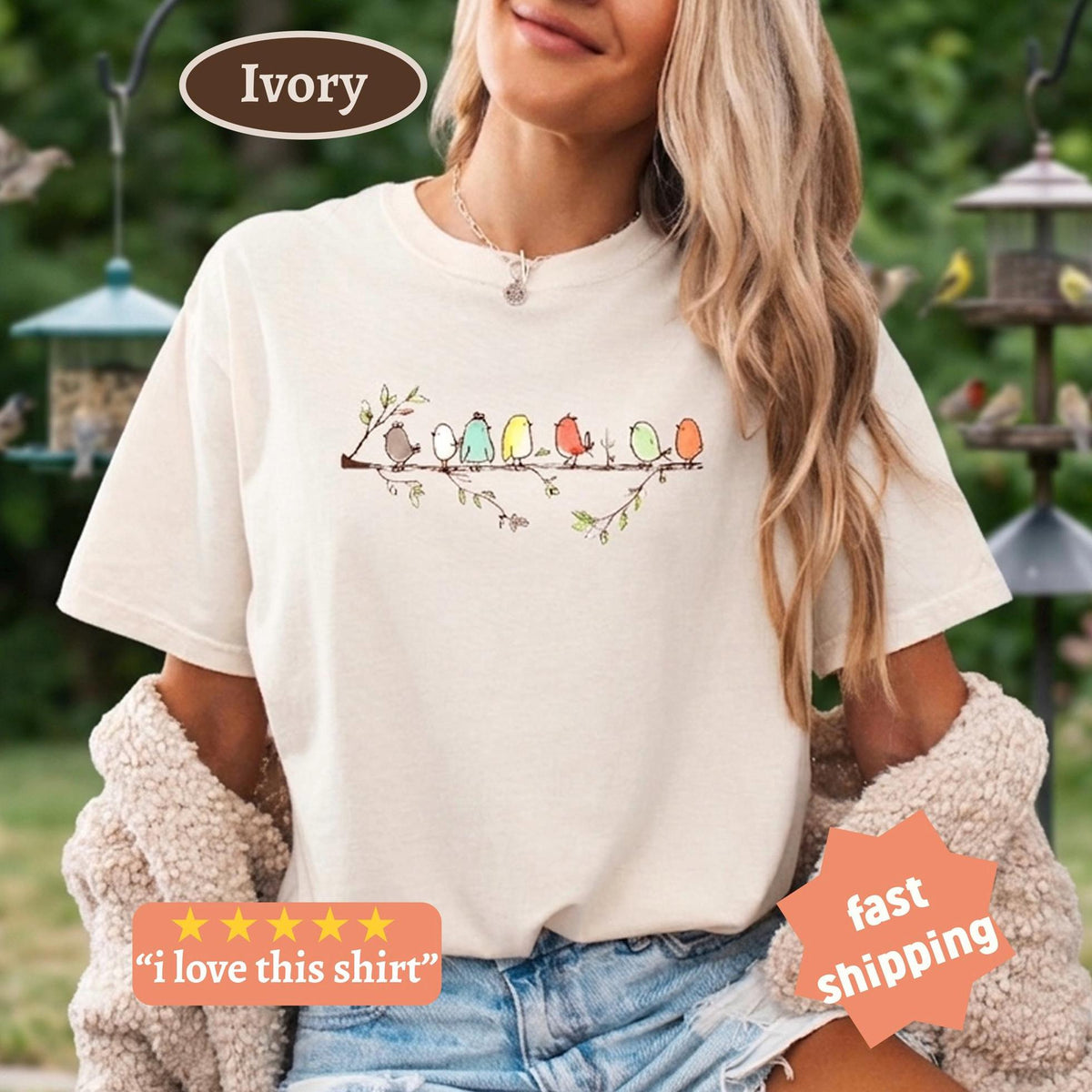 Birdwatching Comfort Colors Easily Distracted Birds Bird Tee Bird Lover Birds Branch Bird Watcher (1)