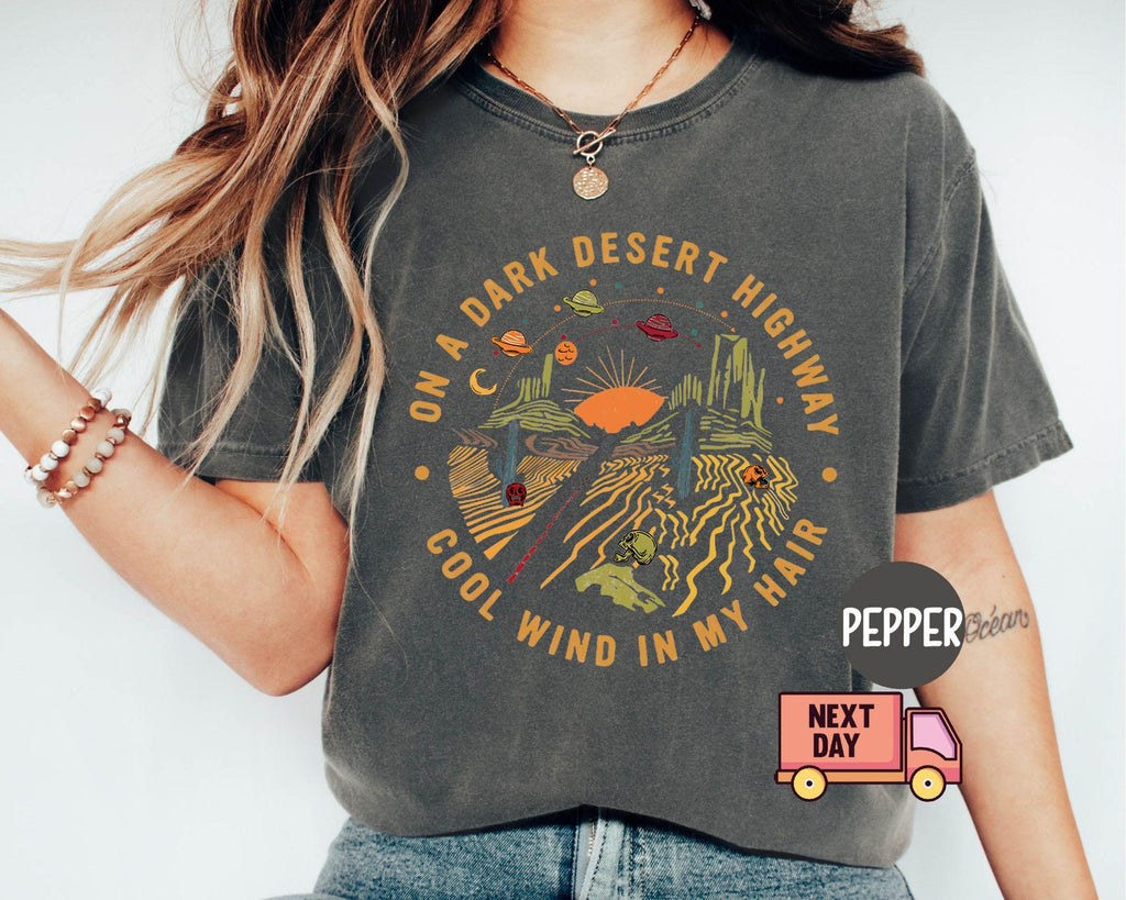 Comfort Colors Dark Desert Highway Retro Adventure Hiking Camping Travel Boho Nature (1)