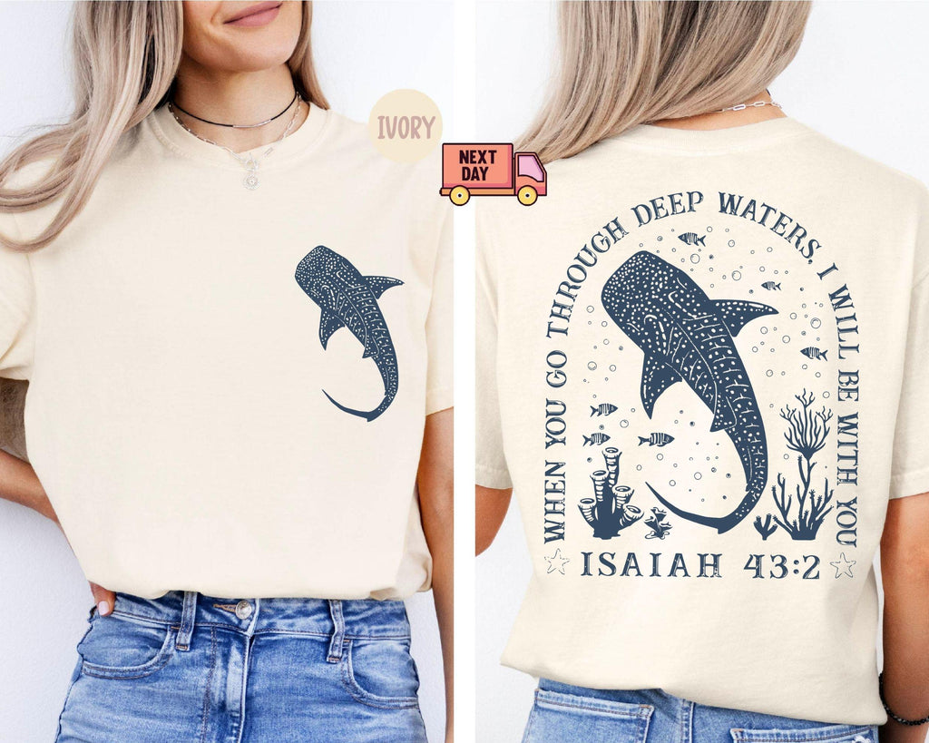 Comfort Colors Whale Shark Beachy Shark Jesus Beachy Tee Summer Christian Ocean Coconut Girl (1)