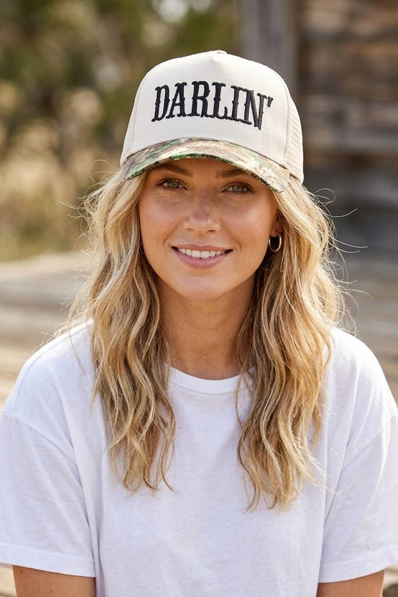 Darlin Two Tone Mesh Snapback Hat