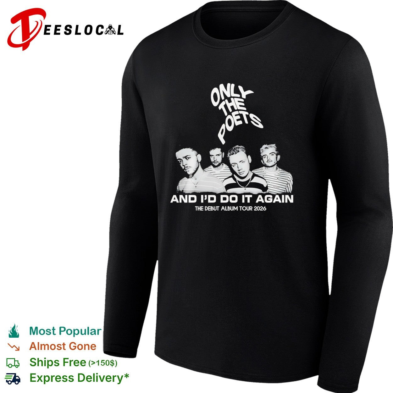 Only the Poets And I’d Do It Again The Debut Album Tour 2026 T-shirt