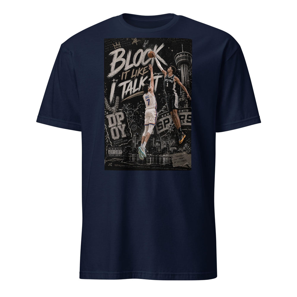 Block Like Talk Spurs Wembanyama Hip Hop Basketball Tee San Antonio Spurs Fan (2)