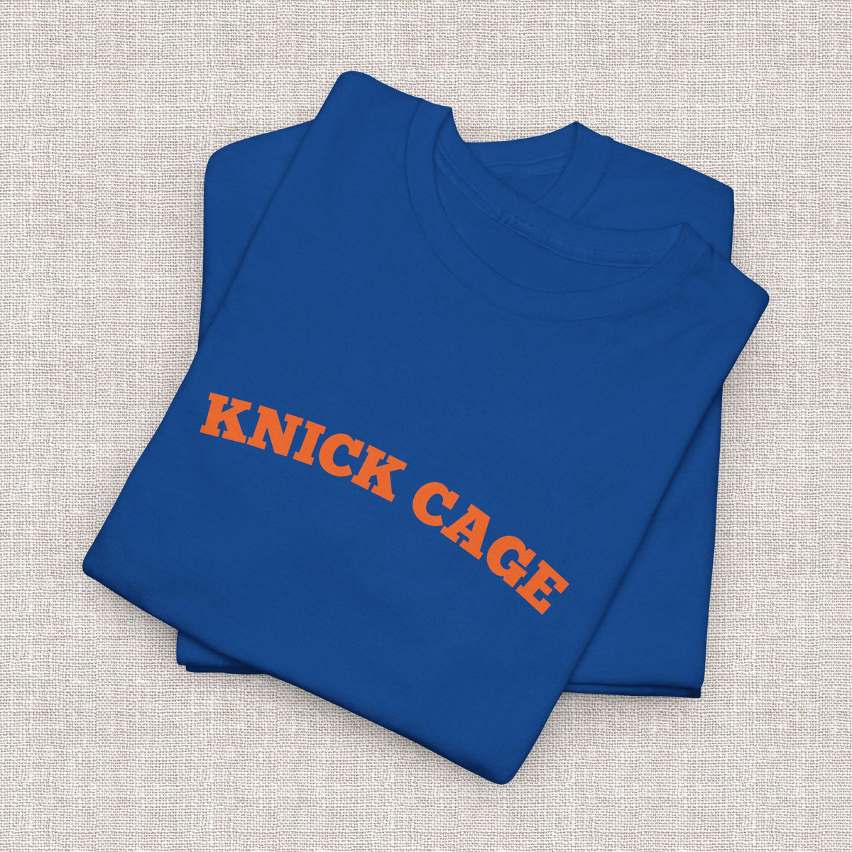 Knick Cage Tee Basketball Pun Ny Basketball Team Hoops Blue Orange Game Day Sports Fan (2)
