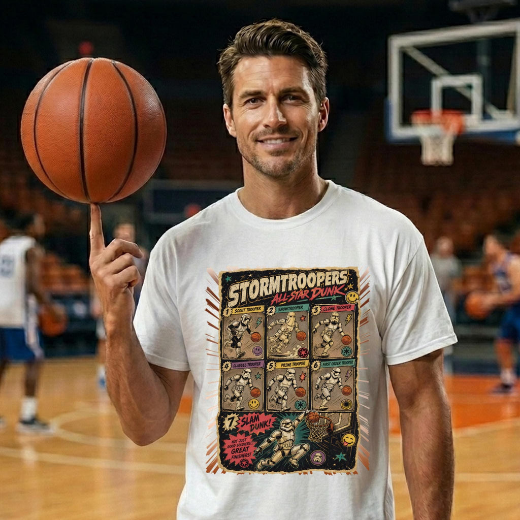 Troopers Basketball Star Dunk Dark Side Soldiers Parody Vintage Pop Culture Tee (2)