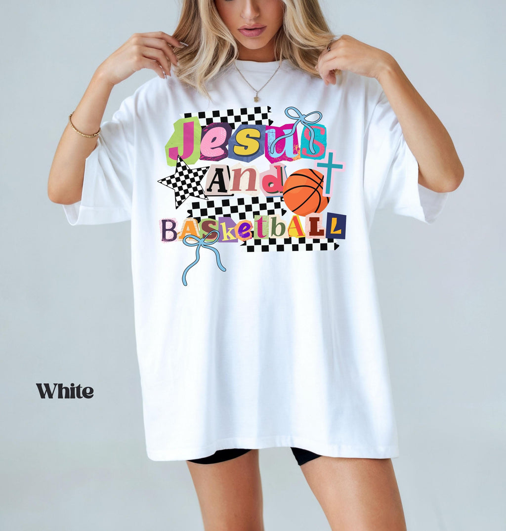 Comfort Colors Jesus Basketball Christian Basketball Mom Faith Sports Game Day Basketball (2)