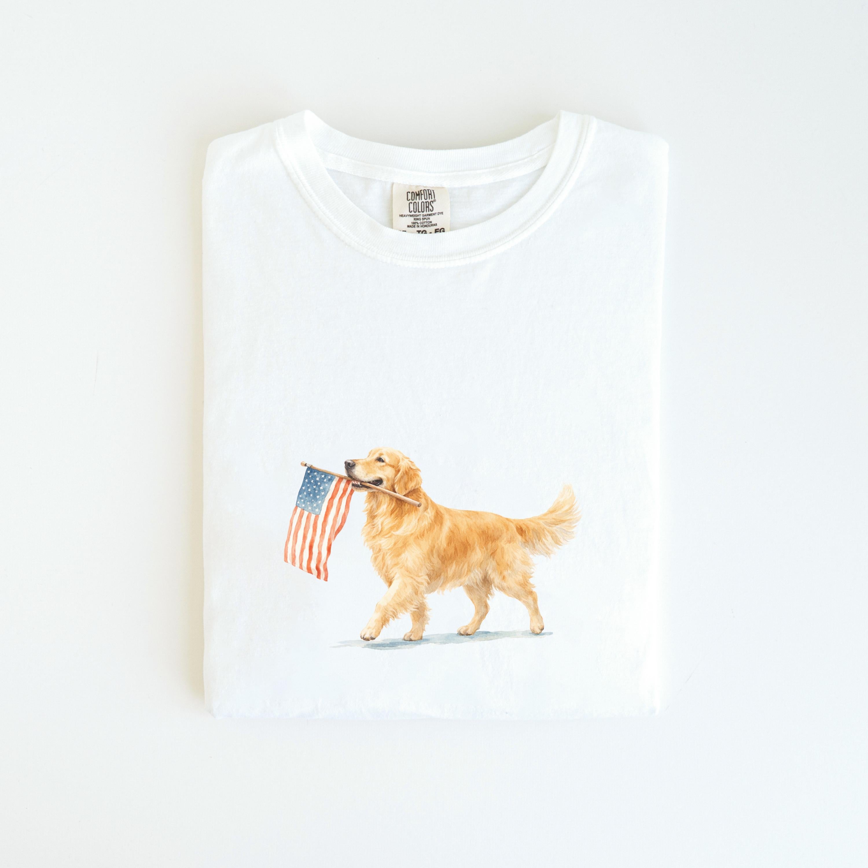 Golden Retriever American Flag Comfort Colors Golden Retriever 4th July Golden Mama Memorial Day Patriotic (2)