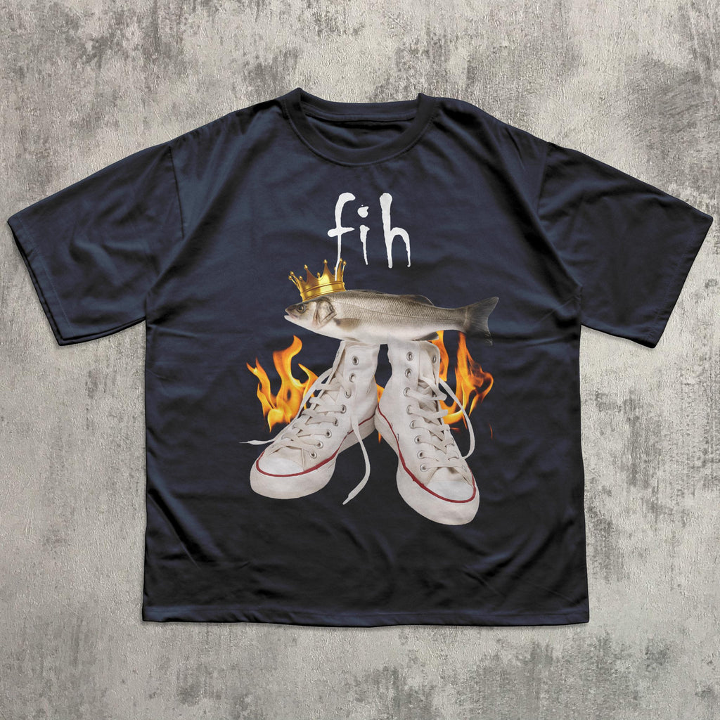 Fih Meme Fish Unhinged Clothes Ironic Tees Stupid Weird Tee Brainro Silly Cringy (2)