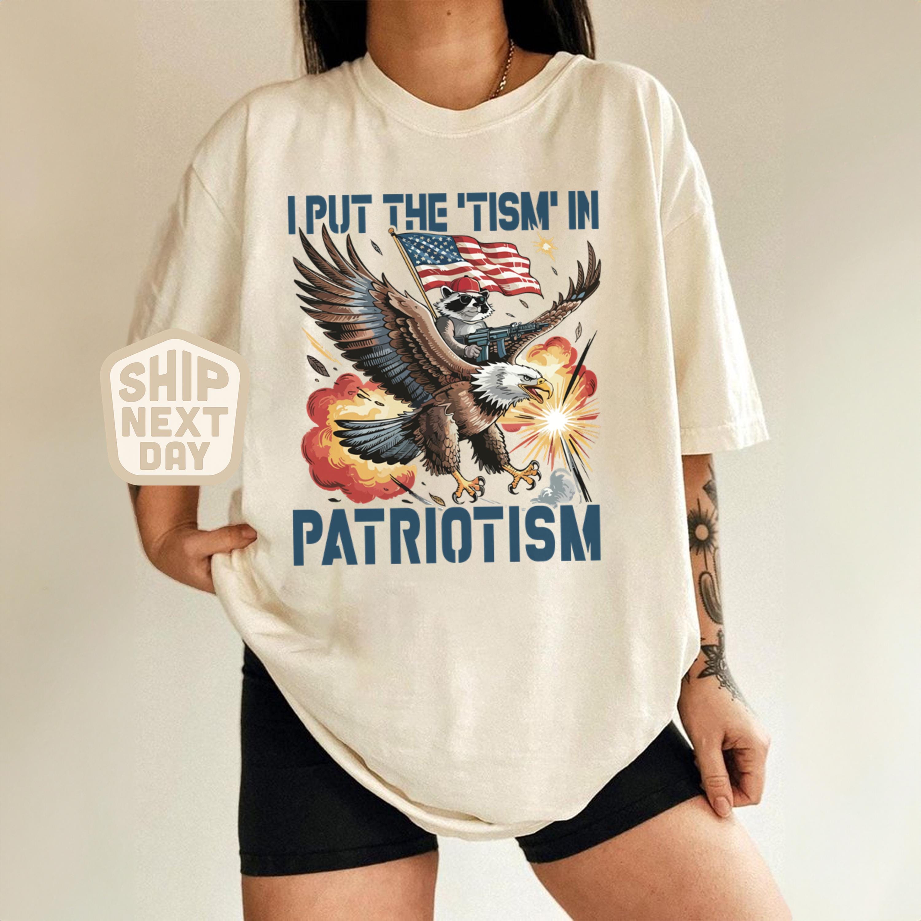 Put Tism Patriotism American Flag Bald Eagle 4th July Humor Usa Patriotic (2)