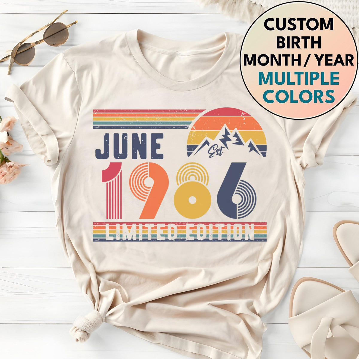 40th Birthday Retro 1986 Birthday 40 Years Bday Number Forties Bday Tee Wife Husband (2)