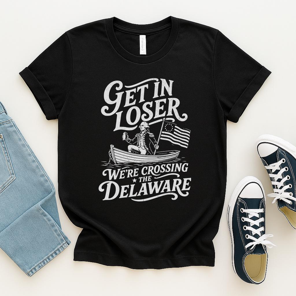 Get Loser We'Re Crossing Delaware Fourth July Washington Tee (2)
