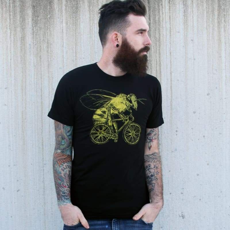 Bee Riding Bicycle Screen Printed Tee Unisex T-shirt, Sweatshirt, Hoodie (2)