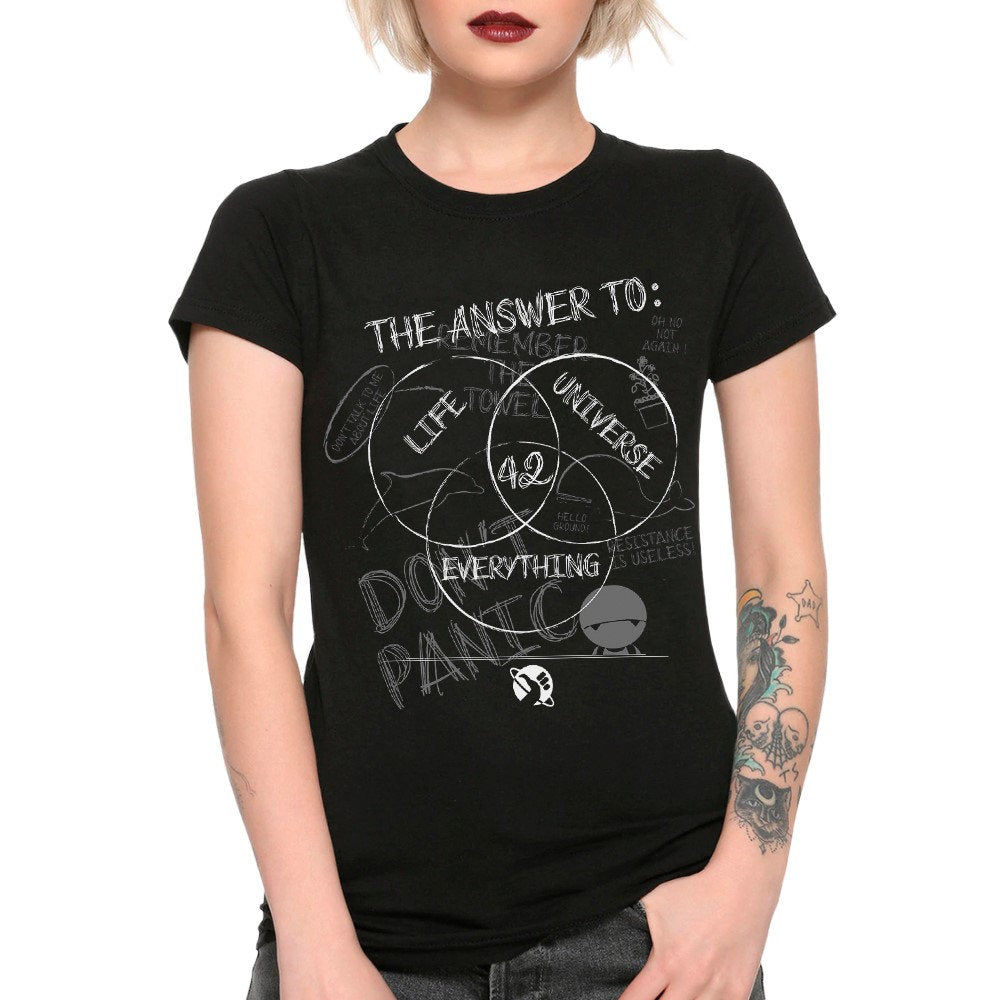 Answer Life 42 Hitchhiker'S Guide Galaxy 100 Tee Yw-313 (2)