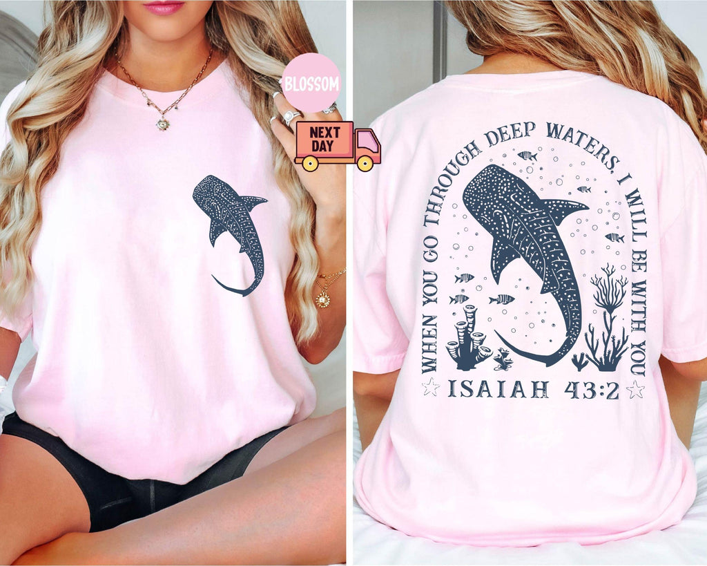 Comfort Colors Whale Shark Beachy Shark Jesus Beachy Tee Summer Christian Ocean Coconut Girl (2)