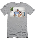 Dad Reads A Book Lying In White Bed To His Son Child Before Going To Bed #1 T-Shirt