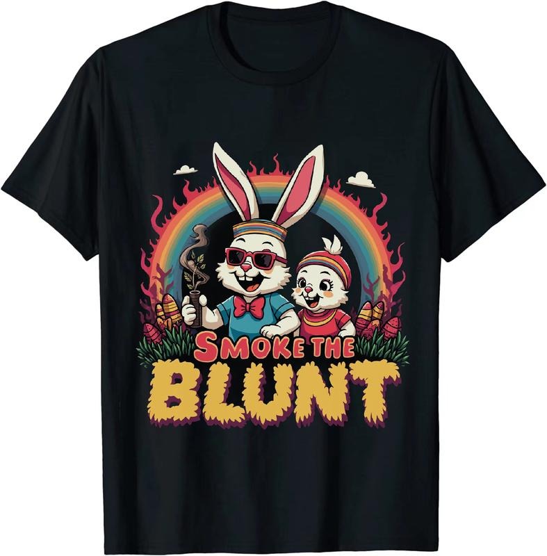 [100% Cotton] Blue Blood Easter 4 20 25 T - Shirt With Bunny Duck And Egg Art Hoodie Sweatshirt | HappyPodTees.com