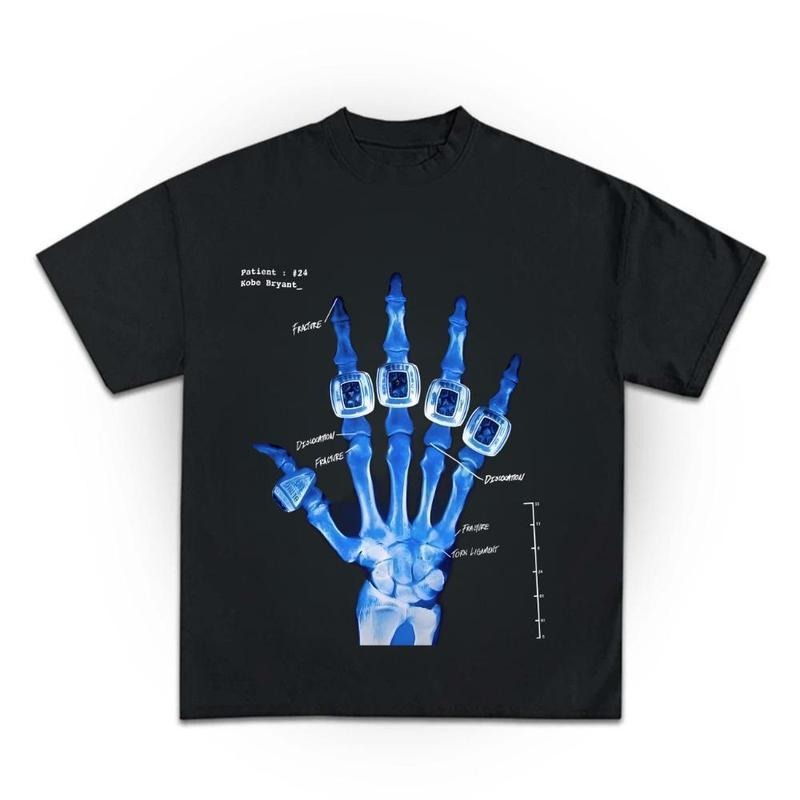 [100% Cotton] Kobe Bryant Broken Not Beaten X Ray Rings Blue Vintage Bootleg Graphic T Shirt Streetwear BLUE Hoodie...
