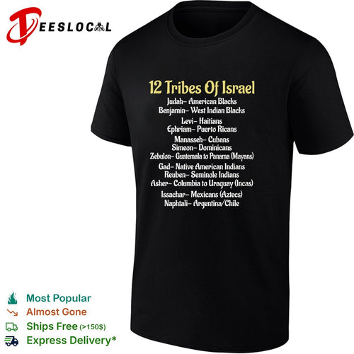 12 Tribes of Israel List of Nations and Peoples shirt