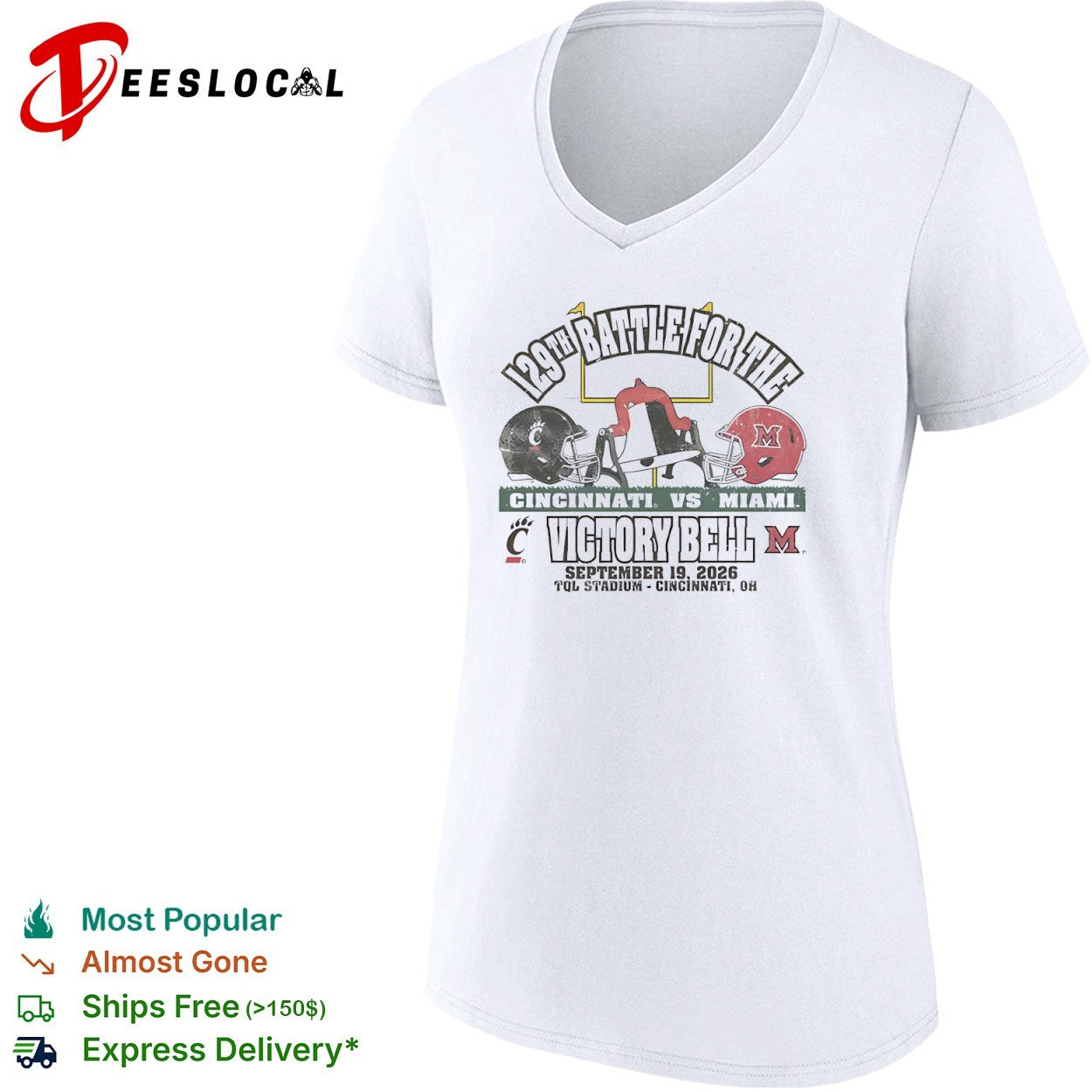 129th Battle for the Victory Bell Cincinnati vs Miami 2026 shirt