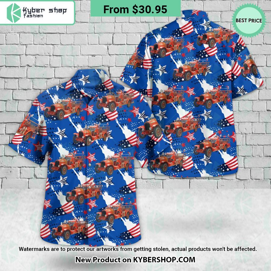 1923 La France Fire Engine 4th Of July Hawaiian Shirt