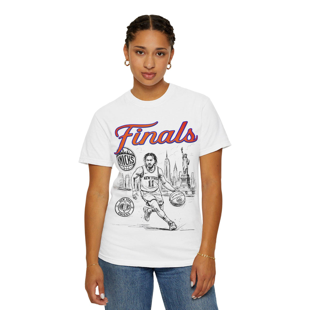 York Finals Nyc Basketball Fan Tee Playoff Basketball Orange Blue Game Day Sports (3)
