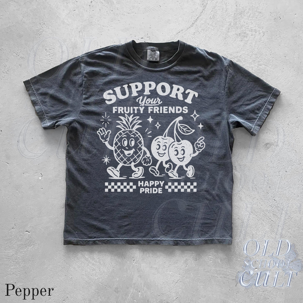 Fruity Friends Lgbtqia Pride Gay Rights Pride Rainbow Pride Parade Lgbtq Support Lesbian Comfort Colors (3)