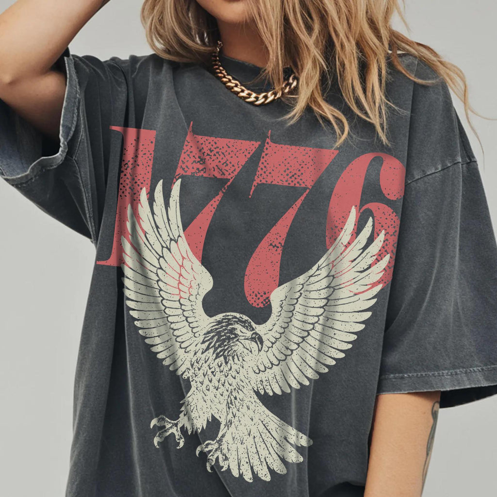 Retro 1776 Bald Eagle 250th Anniversary American 4th July Usa Independence Day Tee (3)