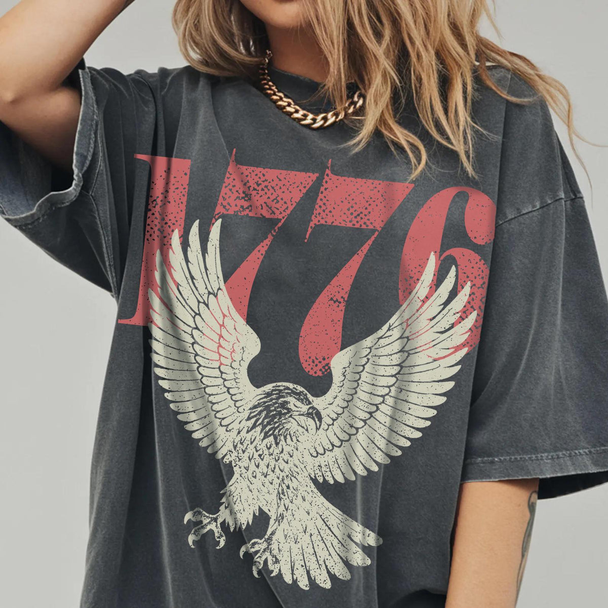 Retro 1776 Bald Eagle 250th Anniversary American 4th July Usa Independence Day Tee (3)