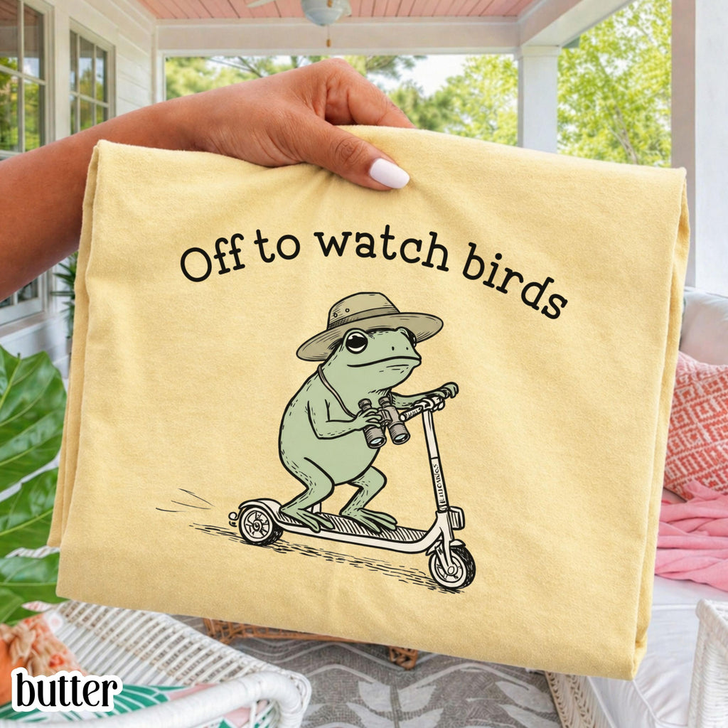 Comfort Colors Birdwatching Frog Off Watch Birds Nature Bird Enthusiast Tee Nature Lover Birding Bird Watcher (3)