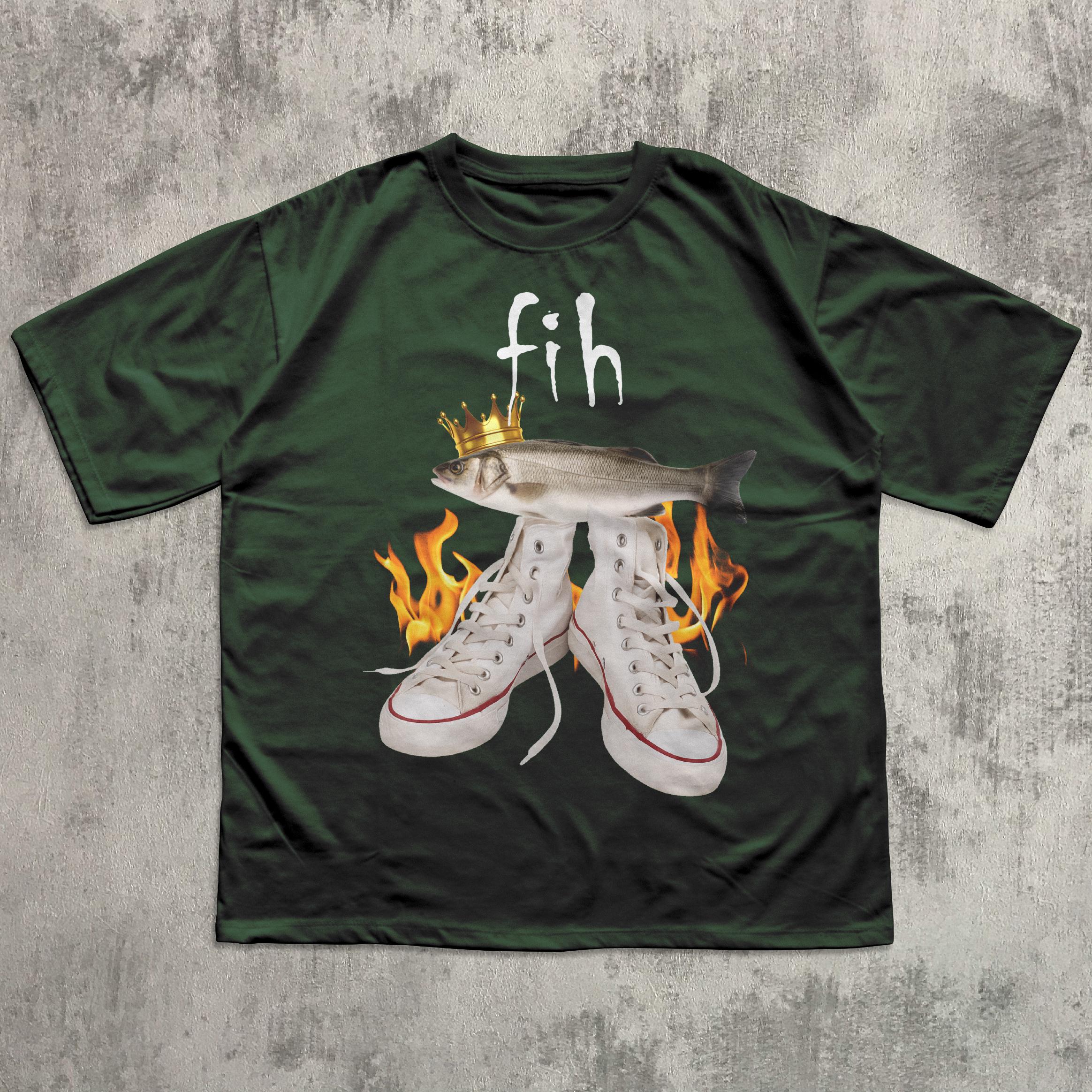Fih Meme Fish Unhinged Clothes Ironic Tees Stupid Weird Tee Brainro Silly Cringy (3)