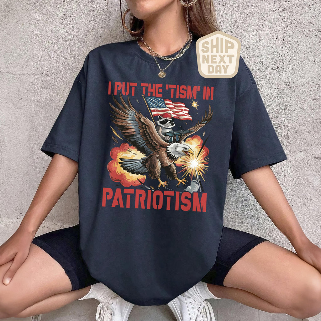 Put Tism Patriotism American Flag Bald Eagle 4th July Humor Usa Patriotic (3)