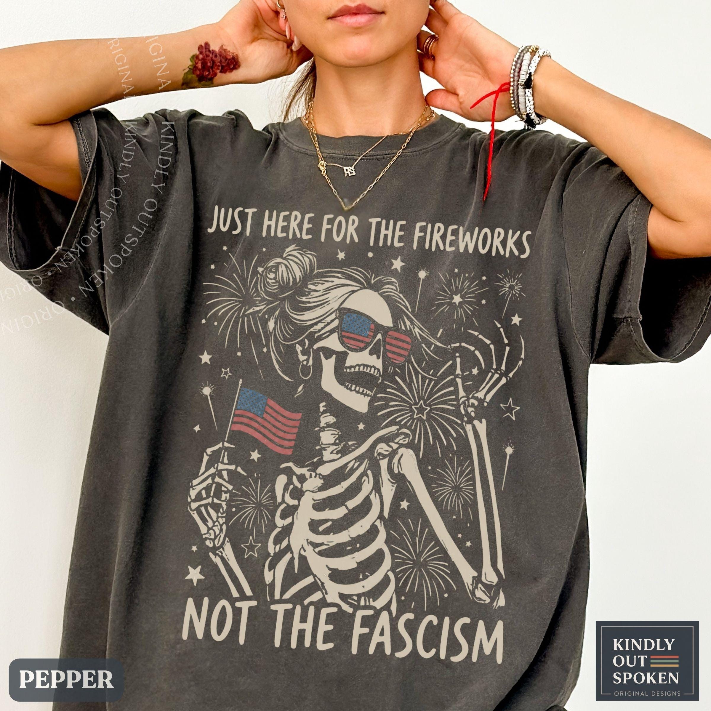 Anti Fascist July 4th Feminist Patriotic Comfort Colors Tee Liberal Fourth July Gothic America Protest Tee (3)