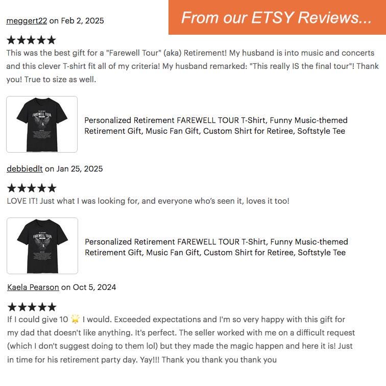 Personalized Retirement Farewell Tour Music-Themed Music Fan Custom Retiree Softstyle Tee (3)